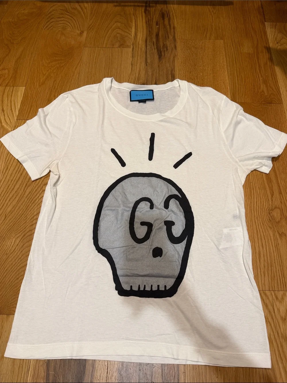 Men’s Gucci White Graphic Skull Tee
